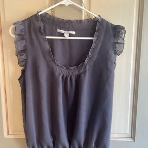 Old Navy Charcoal Ruffled Blouse